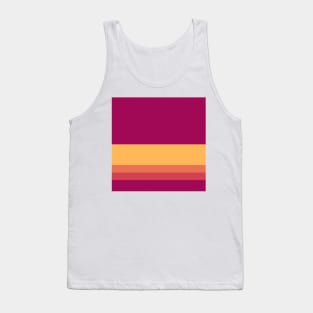 A beautiful unity of Licorice, Dark Fuchsia, Brick Red, Light Red Ochre and Pastel Orange stripes. Tank Top